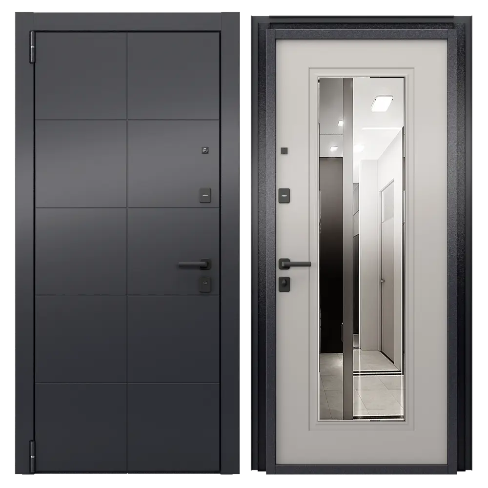 Входная дверь Гибсон 86x205 см левая айвори с зеркалом TOREX STLM-2058302