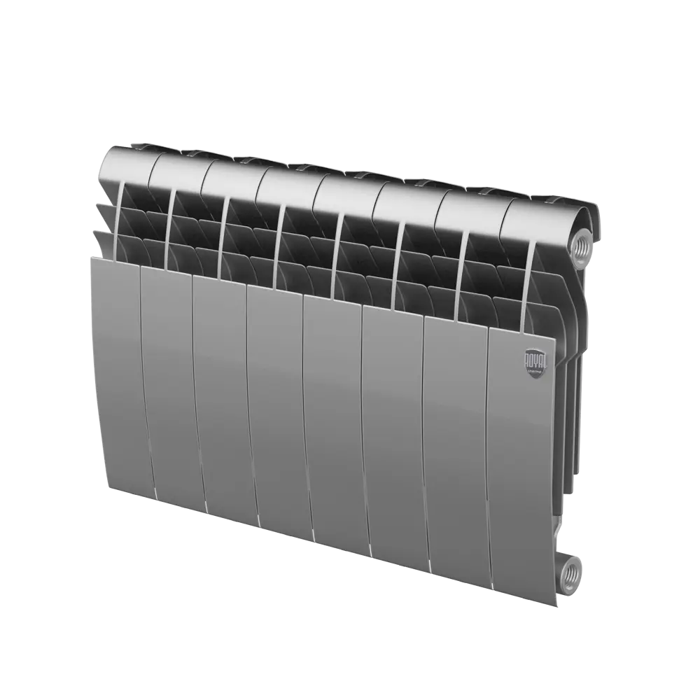 Радиатор секционный Royal Thermo Biliner 350/87 8 секций боковое подключение биметалл серый STLM-2046915 - Вид №1
