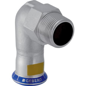 34154 Переходной угольник Geberit Mapress из нержавеющей стали 90°, с наружной резьбой (газ) Geberit