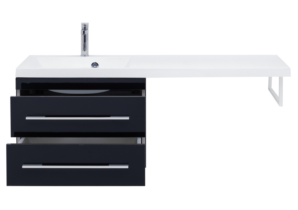 Тумба с раковиной Aquanet Верона 120 L черный (подвесная, 2 ящика) 0018017500239565 - Вид №7