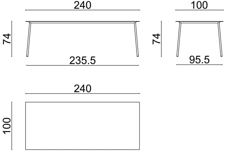Металлический прямоугольный садовый стол Arper Onemm ARCH-00105400 - Вид №12