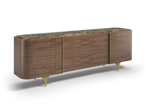 Мебель из дерева и керамогранита с распашными дверями