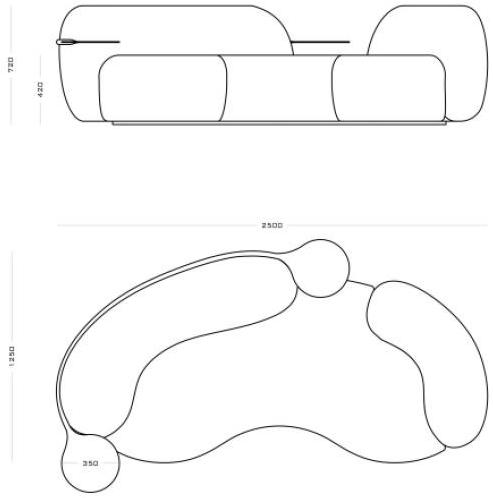 Secolo Tateyama Sofa Диван из ткани с боковыми столиками  - Вид №5