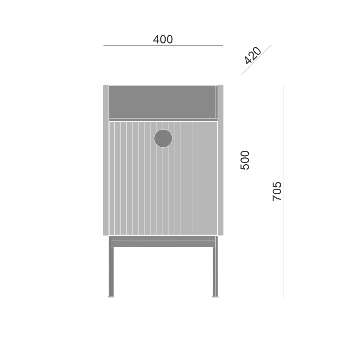 Прикроватная тумбочка голубая 42х40 см Lago BRAGIN DESIGN LIVING 00-3974652 Голубой - Вид №2