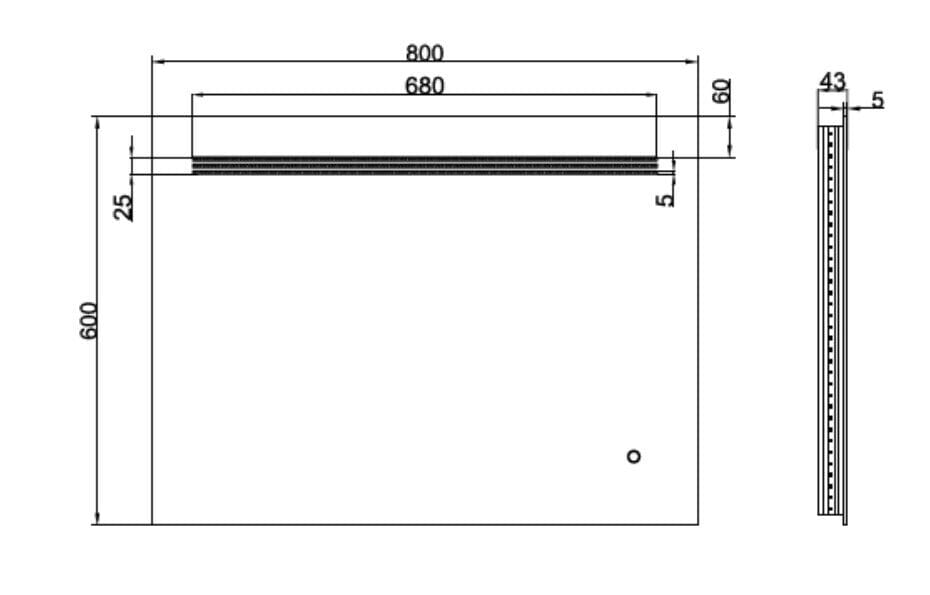 Прямоугольное зеркало со встроенным настенным освещением CROSSWATER RADIANCE ARCH-00015889