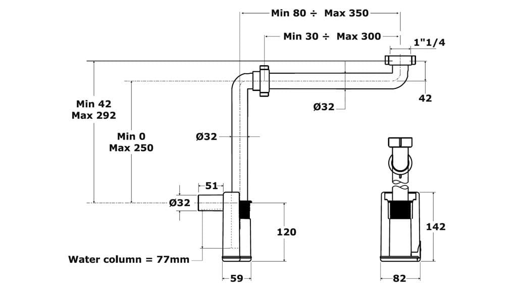 Полипропиленовый сифон для умывальника и биде Bonomini фрески ARCH-00153366 - Вид №5