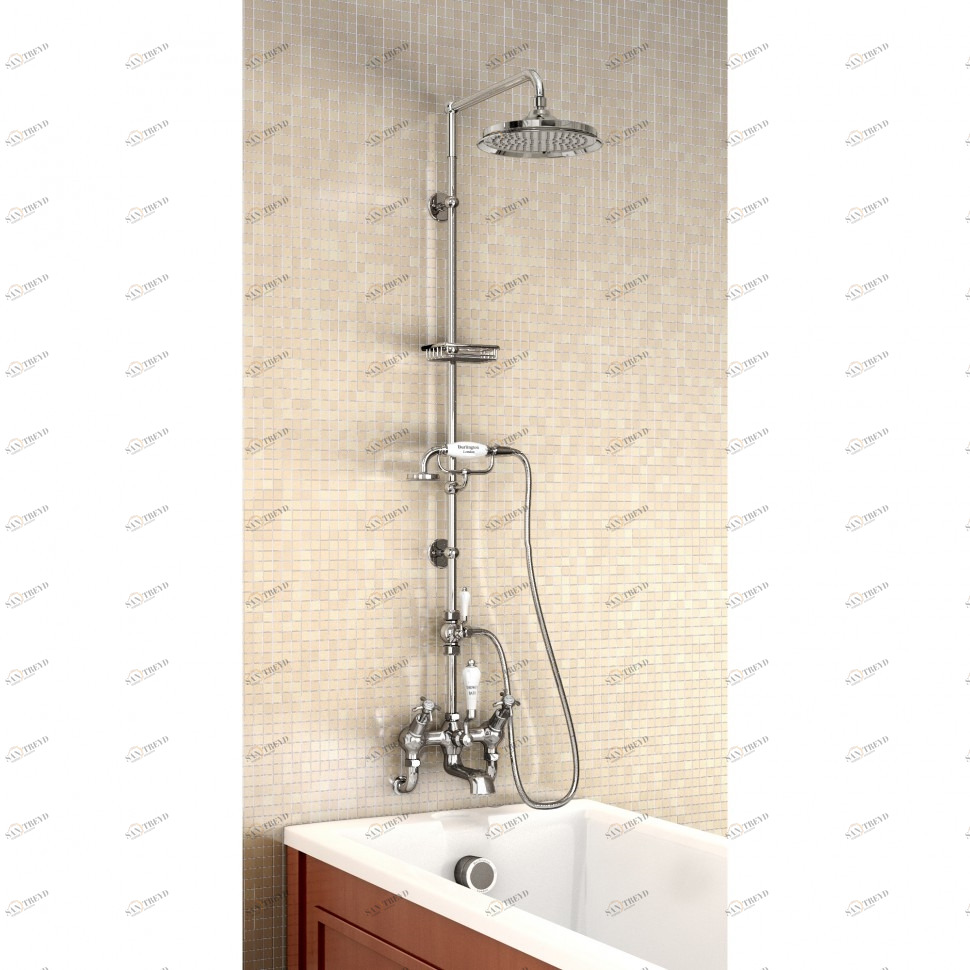 Душевая стойка со смесителем "под наклоном", верхняя лейка 9' [H365-AN] Anglesey Burlington T9-QT, T2, V11-1, V17/ARCV17 CHR, V22/ARCV22 CHR, V23/ARCV23 CHR, V24, V31/ARCV31 CHR, T17-2 