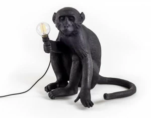 Seletti Торшер из смолы The monkey lamp black
