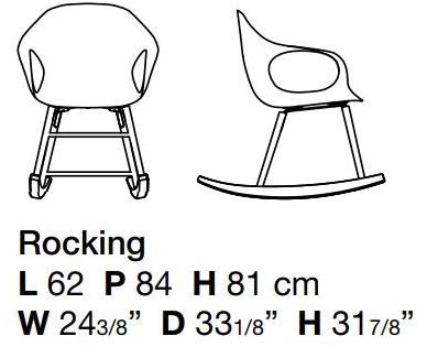 Kristalia Кресло-качалка в коже с подлокотниками Elephant sun-id-1407209 - Вид №3