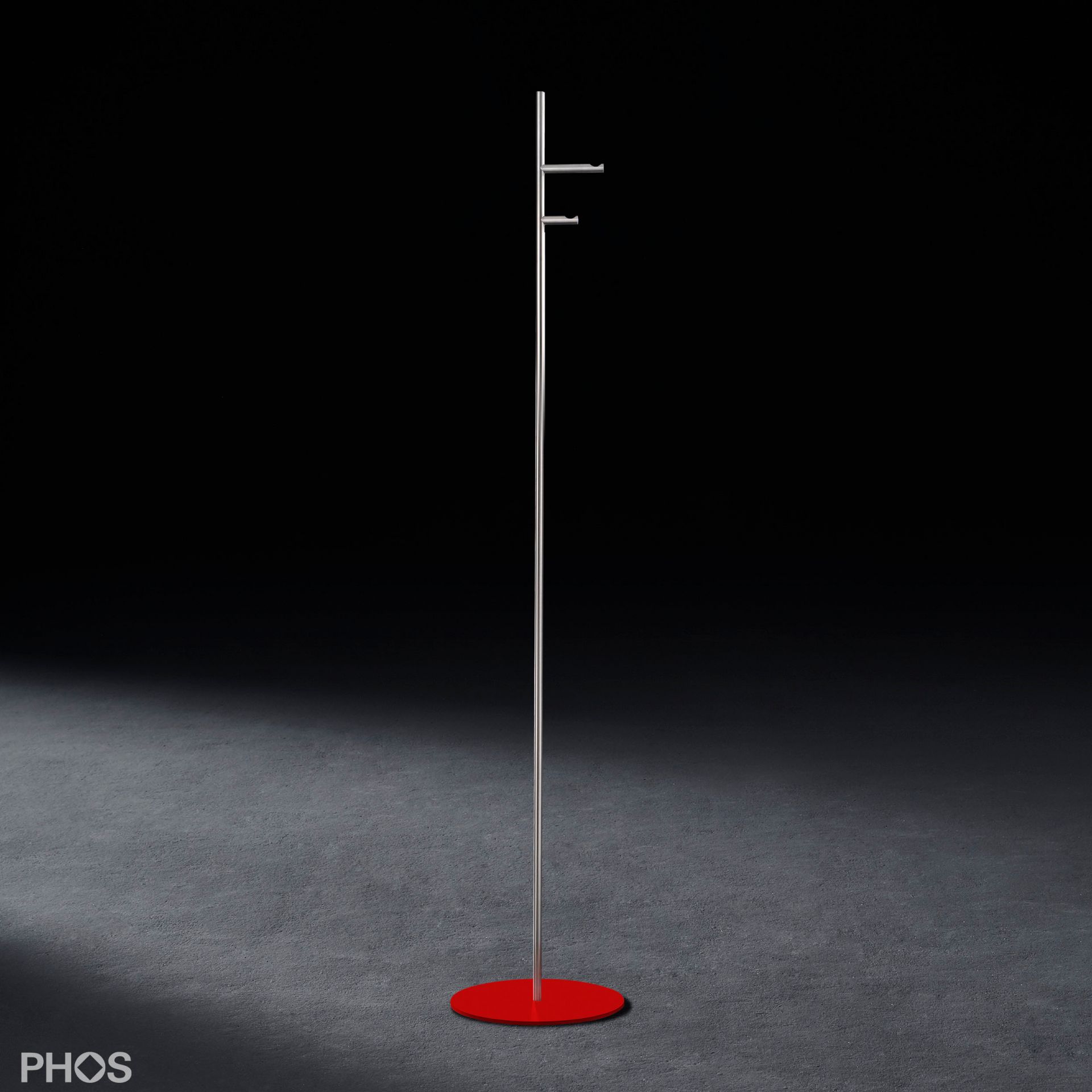 GSTS2V-BPR Вешалка для одежды, 2 вогнутых крючка, основание: красное. PHOS 