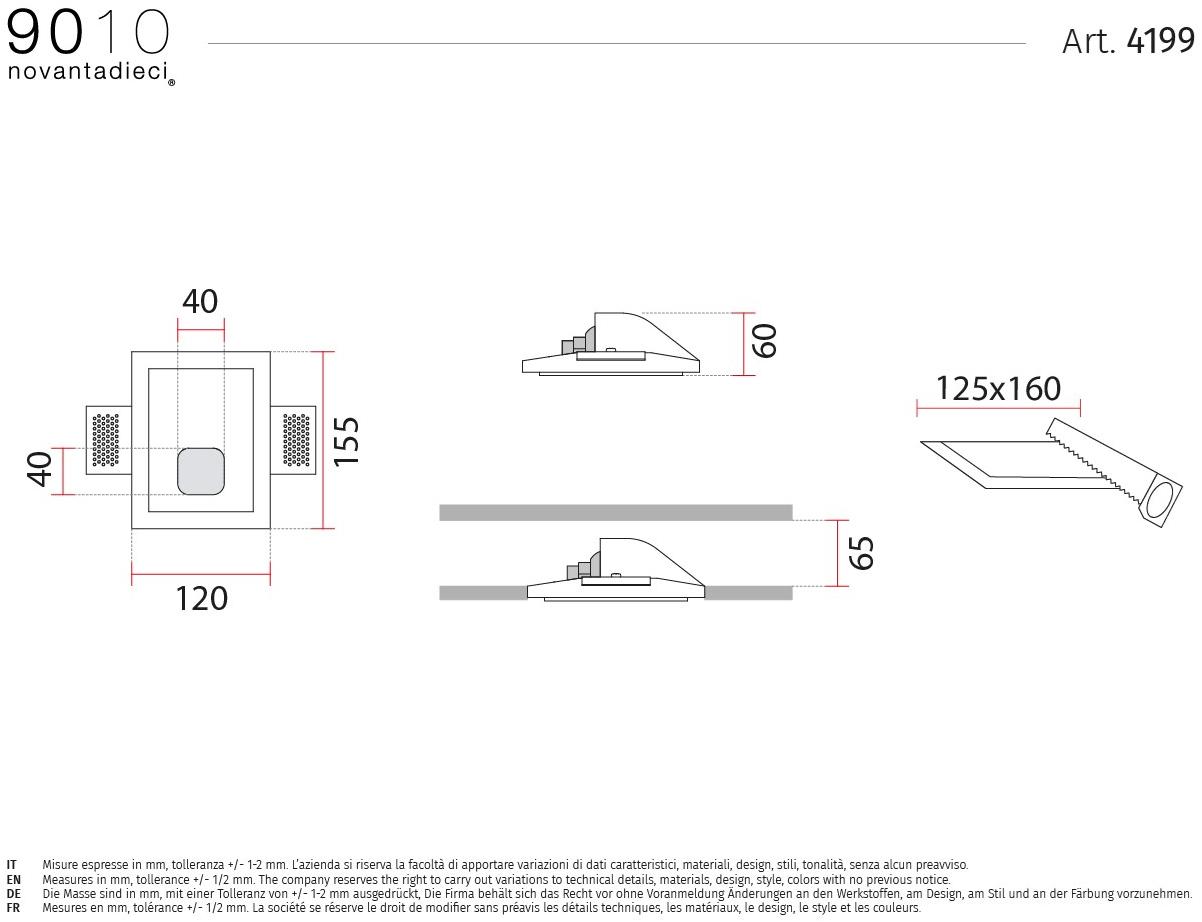 9010 novantadieci Настенный светодиодный светильник из cristaly®  4199  - Вид №2