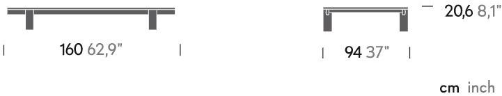 Kettal Прямоугольный журнальный столик из алюминия Molo #42720 - Вид №3