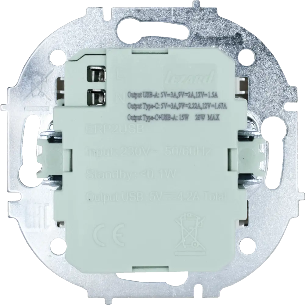 Розетка TC+USB встраиваемая Osen цвет белый 89424726 STLM-2195339 LEZARD - Вид №3
