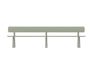 Стальная скамья с порошковым покрытием со спинкой