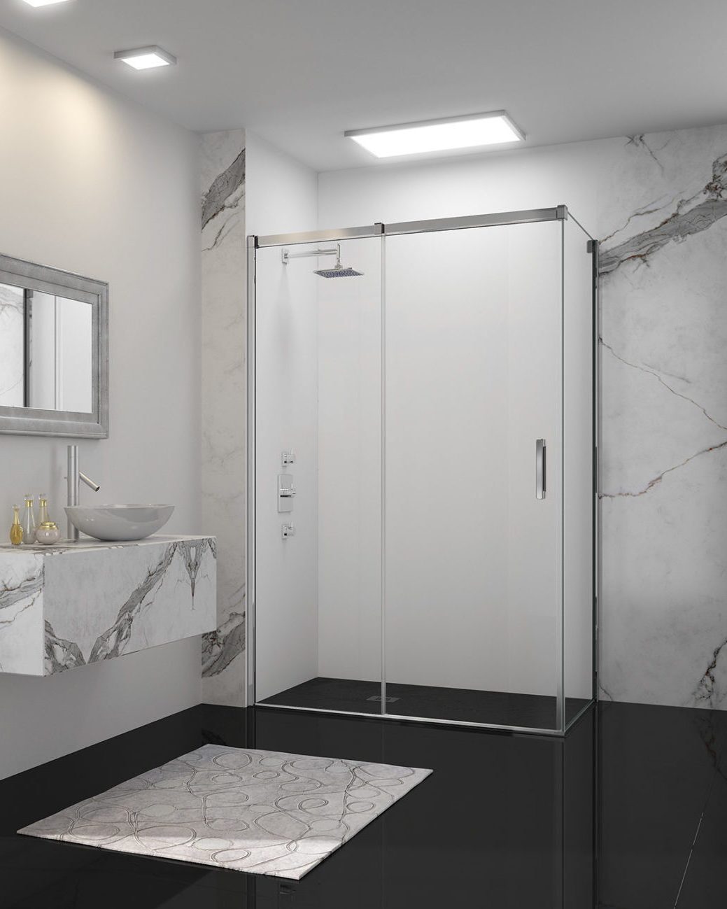 Дверь душевая для установки с боковой панелью GSC2P1400H Merlyn Arysto Хромированный 