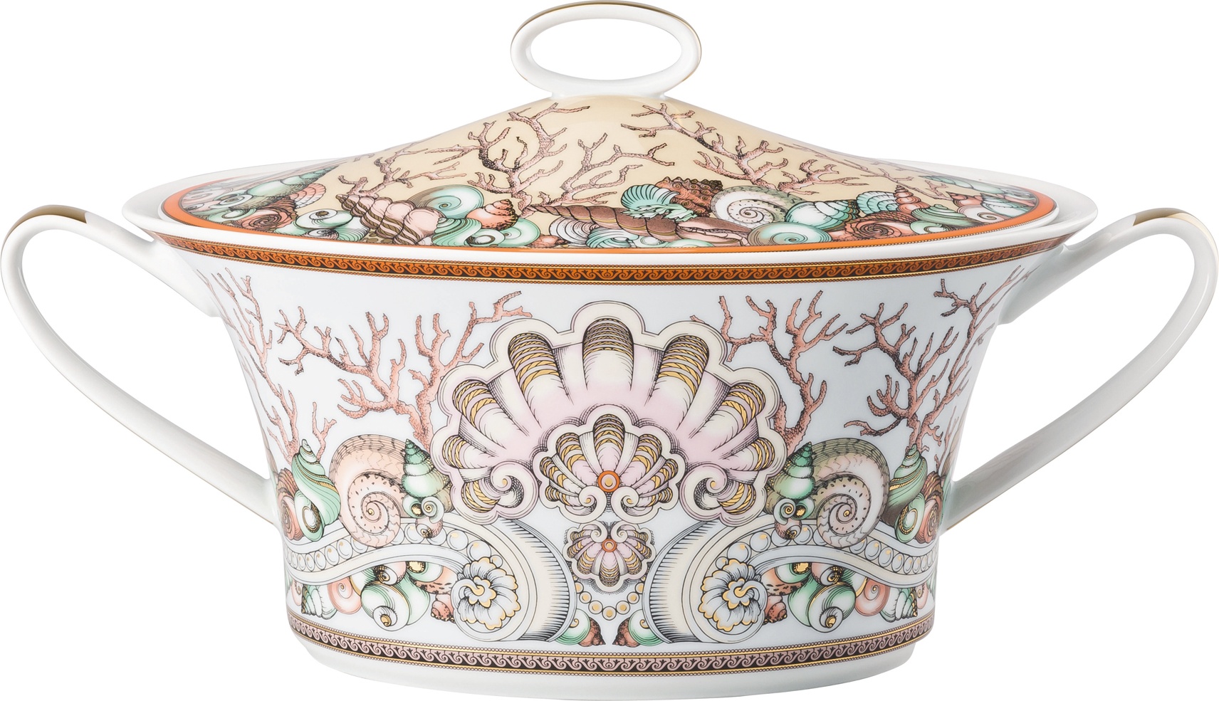 10593121 Rosenthal Versace Блюдо для горячего с крышкой Rosenthal Versace Морские звезды 1,6л, фарфор Фарфор 