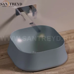 SH06CEMENTOMATT Накладная раковина на столешницу  квадратная Simas Sharp