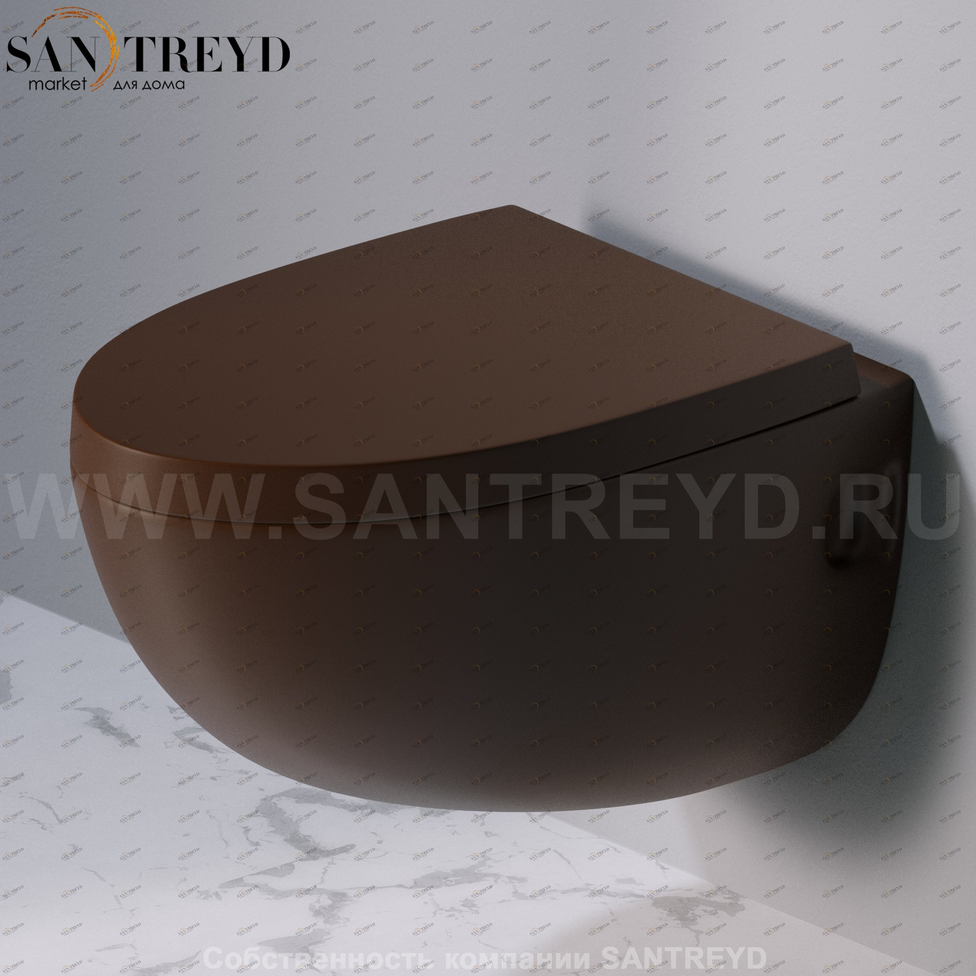 S511107 Подвесной унитаз настенный Коричневый A. e T. Italia OVAL Италия AeT ITALIA