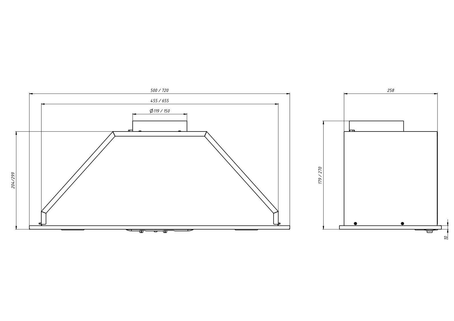 8151873 Вытяжка полновстраиваемая ELIKOR Врезной блок 72П-700-П3Д белый STDN-0041647 - Вид №1