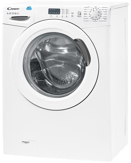 CS4 1061D1/2-07 Стиральная машина / узкая стиральная машина, 85x60x40, smart touch, загрузка фронтальная, 6кг, до 1000 об/мин при отжиме,таймер отсрочки старта, led индикация, белая Candy Santreyd  - Вид №2