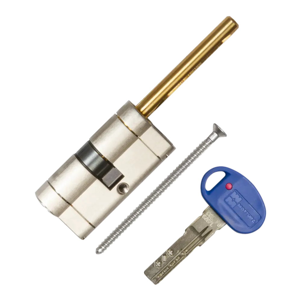 Цилиндр Mottura Champions Pro CP4P463101C5, 41x10x26 мм, ключ/шток, цвет матовый никель, без вертушки 82393171 STLM-2021144 - Вид №1