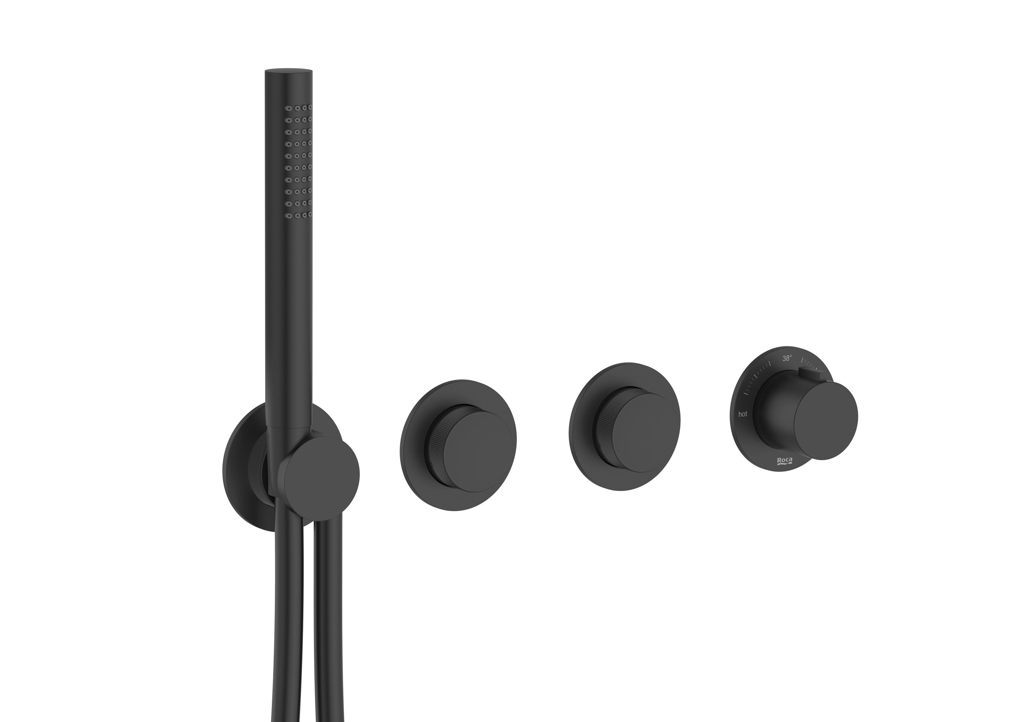 Латунный термостатический смеситель для душа с 4 отверстиями и ручным душем Roca T_Multi ARCH-00139640 - Вид №1