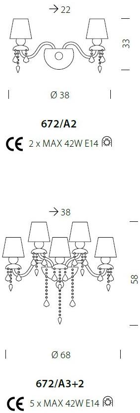 Sylcom Бра из стекла с кристаллами Michiel 672 - Вид №1