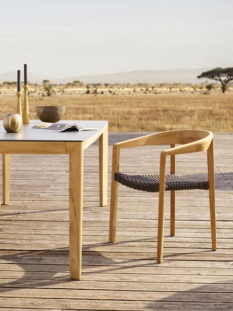 solpuri Прямоугольный обеденный стол из керамики и тика Lodge sun-id-1407066 - Вид №3