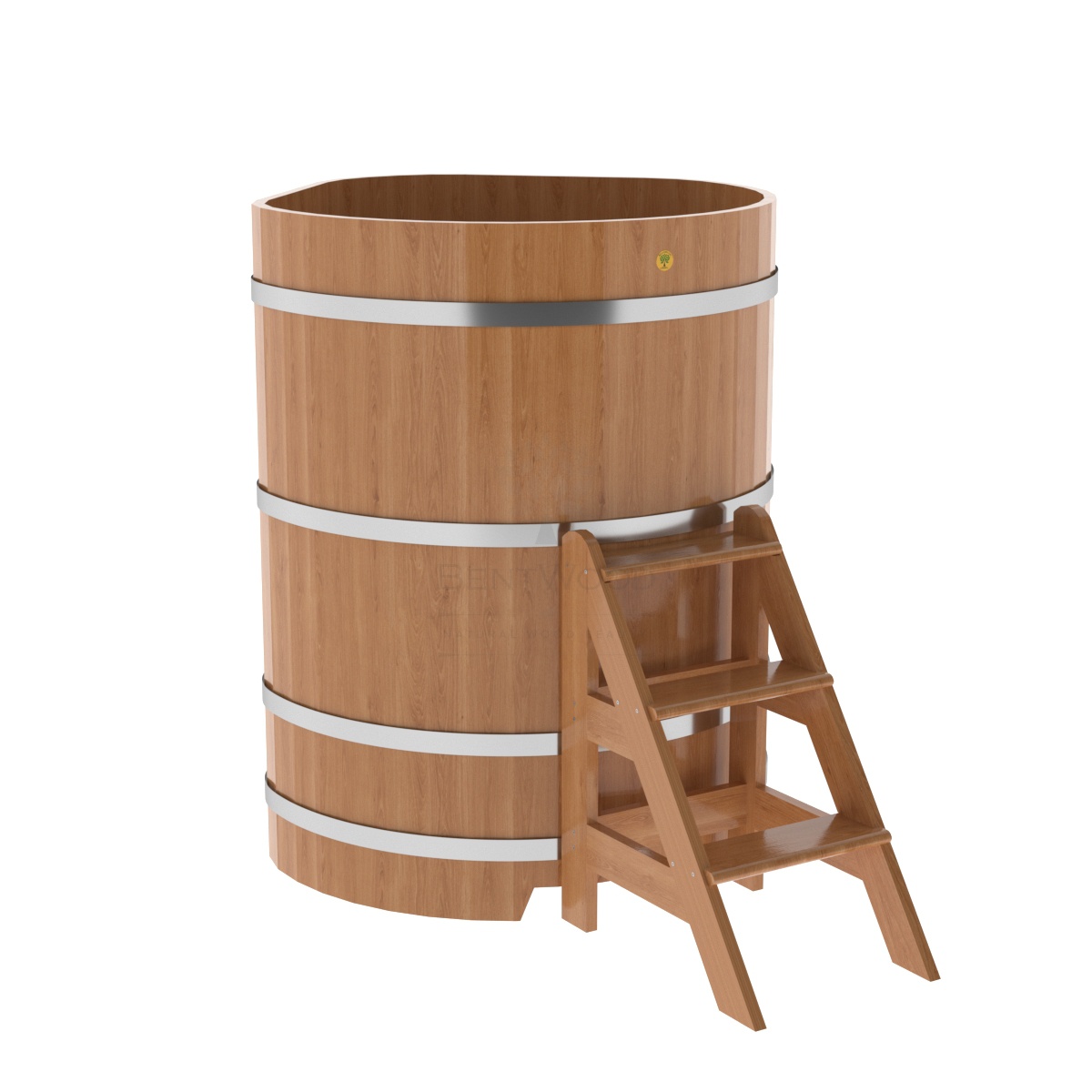 1349 Купель угловая из дуба 1,03х1,03х1,4 натуральная Alyarus 