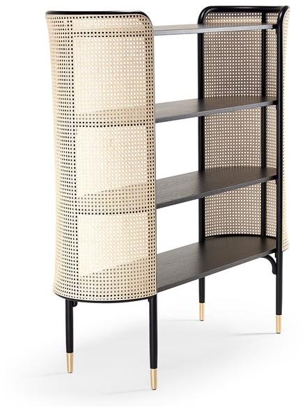 Wiener GTV Design Открытый книжный шкаф из бука и венской соломы Mos sun-id-1387942 - Вид №1