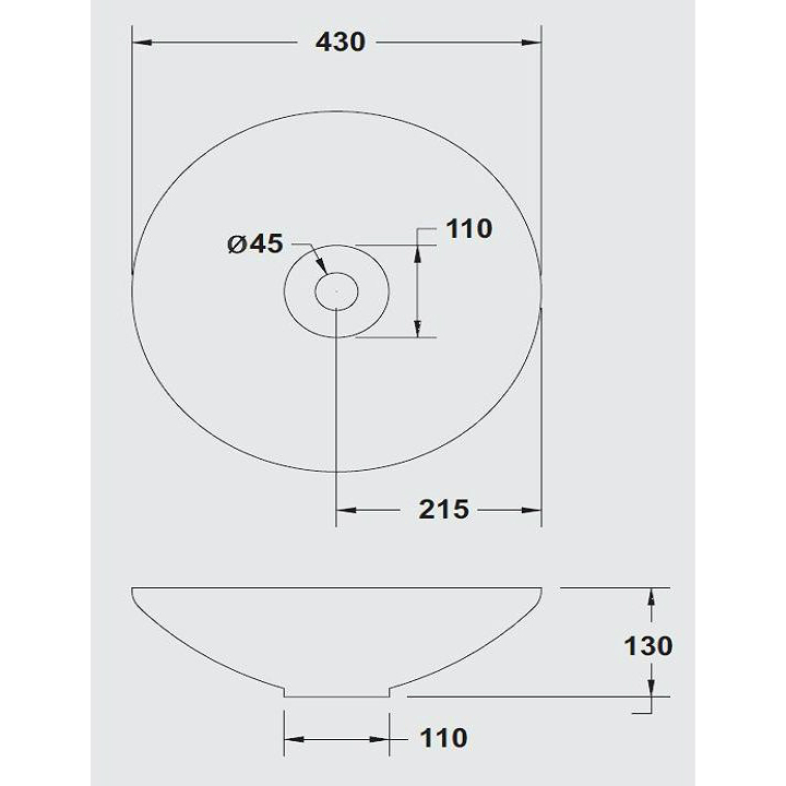 25373 Накладная раковина на столешницу  овальная Ceramica Hidra  - Вид №2