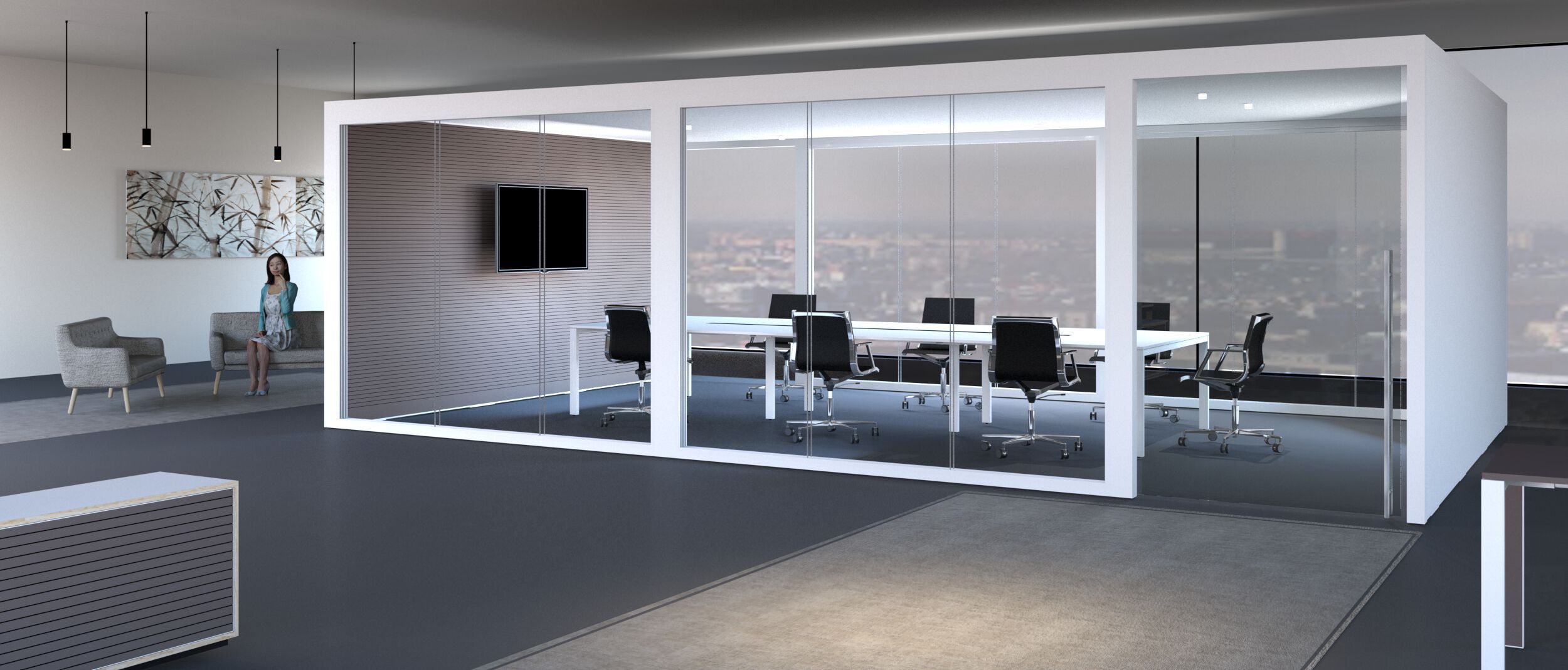 Многосторонняя акустическая офисная кабина со встроенным освещением Stefani Acoustic BOX ARCH-00151810 - Вид №7