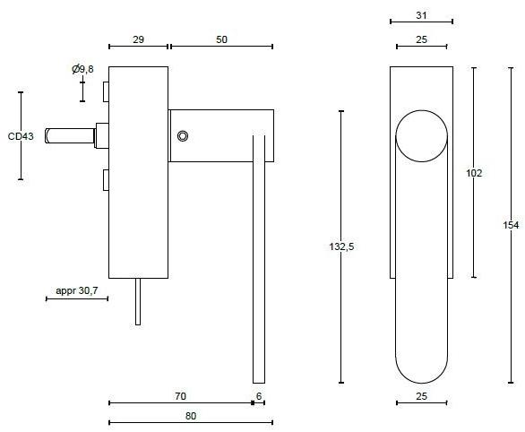 Оконная ручка dk из нержавеющей стали Tense Bb103-dklock Santreyd - Вид №2