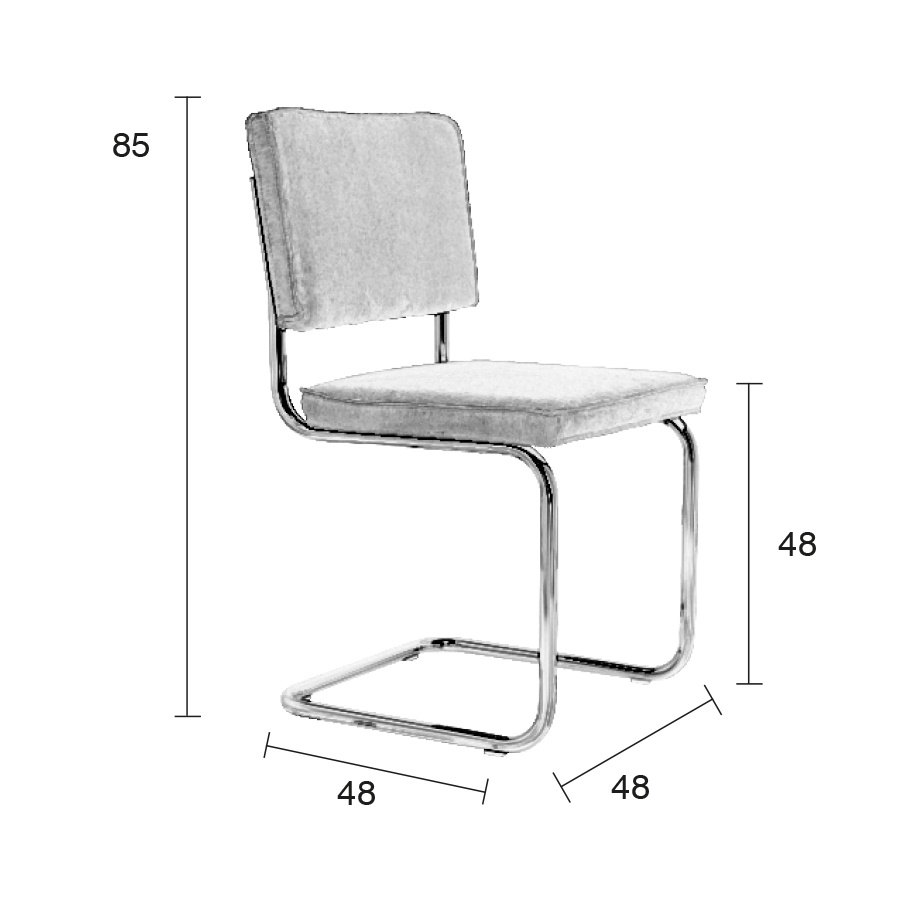 Стул Ridge Brushed Rib светло-серый Zuiver 1100089 - Вид №7