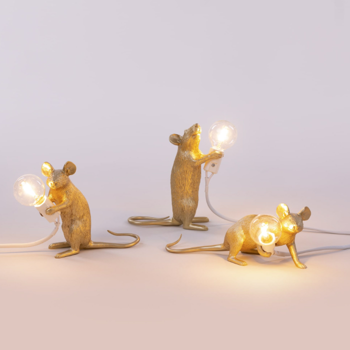 Настольная лампа 8,1х6,2 см золотая Mouse Lamp Gold Lop 15072 GLD SELETTI ЖИВОТНЫЕ, МЫШЬ 00-3882459 Золото  - Вид №11