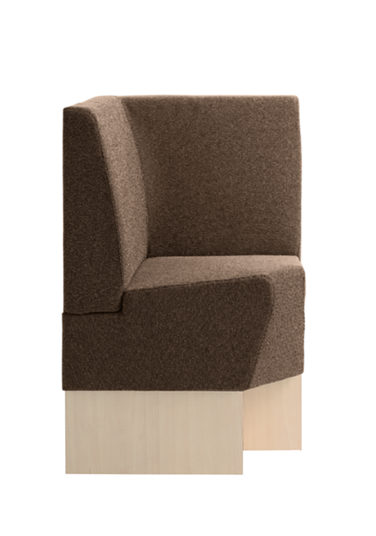 Space 252 Модульная система сидений. Сиденье и спинка мягкие. Ламинат спереди, сбоку и сзади (толщина стороны 2 см). Угловой модуль. Спинка H 87 см. Et al. Space