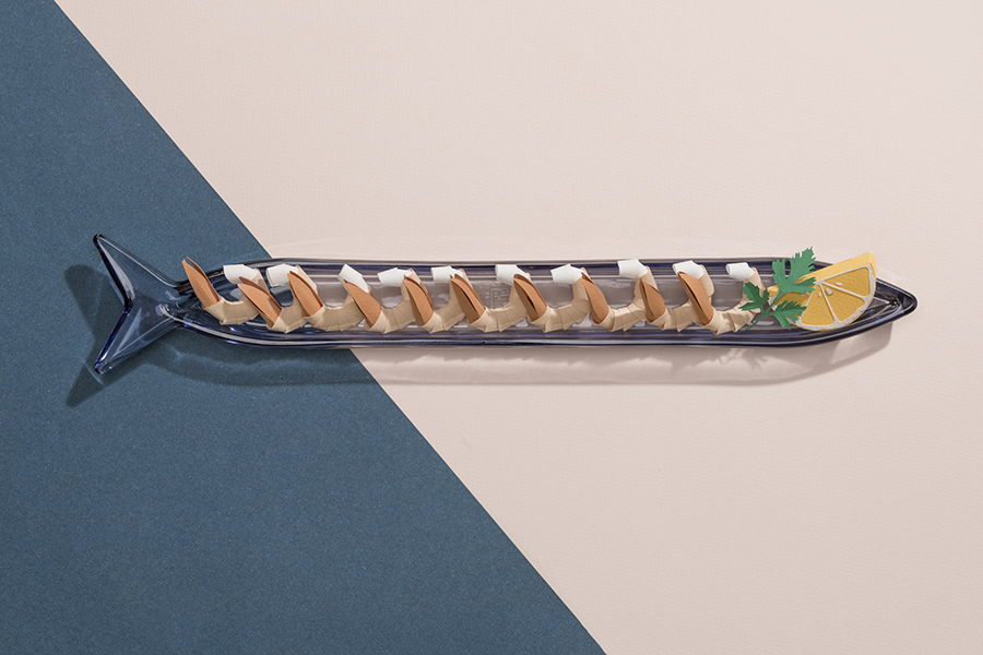 DYCADAQBO Блюдо сервировочное стеклянное cadaqu?s 44.8 см, синее Doiy  - Вид №1