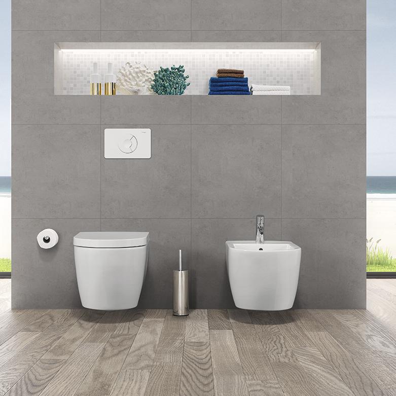 Набор Sanitana подвесной CORAL: чаша BTW + крышка slim с механизмом (микролифт) S10063918100000;S80006562600000 - Вид №5