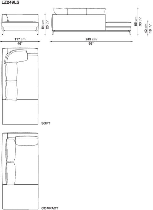 Угловой диван из ткани Maxalto Lucrezia Soft ARCH-00062457 - Вид №1