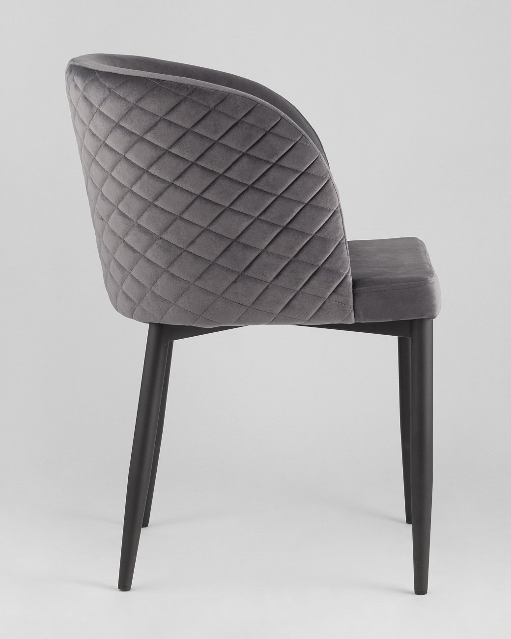 Стул с подлокотниками мягкий серый с черными металлическими ножками "Молли" STOOL GROUP ДИЗАЙНЕРСКИЕ 00-3881927 Серый  - Вид №2