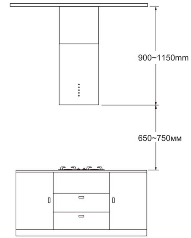 9202544 Вытяжка островная Meferi TUBE35IX ISLA ULTRA серебристый STDN-0065348 - Вид №13