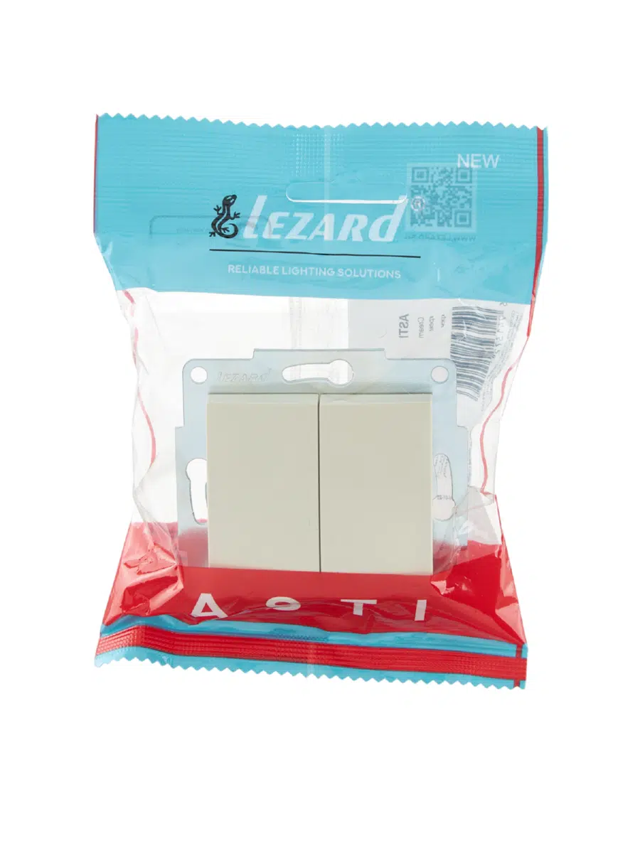 ASTI Выключатель двойной крем механизм LEZARD 7081-0388-101