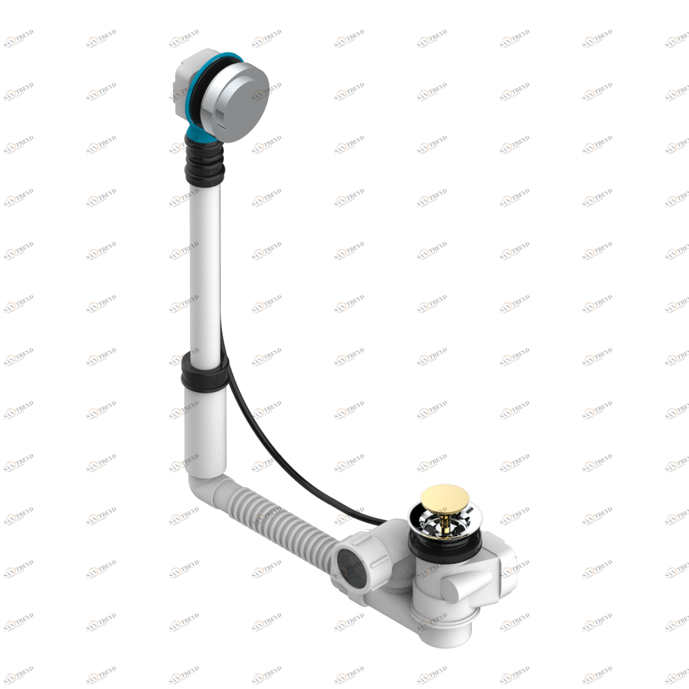U6H-302 Перелив GEBERIT для ванны. Регулируемая высота : от 165 мм до 390 мм регулируемый вынос: от 110мм до 230мм - европейская модель - выпуск Ø 40 мм поставляется со стильный ручкой управления Thg-paris Beyond crystal с красным хрусталём Хром/золото U6H-302 CAT.A