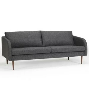 Диван трехместный Hugo с ножками из дуба/грецкого ореха, темно-серый