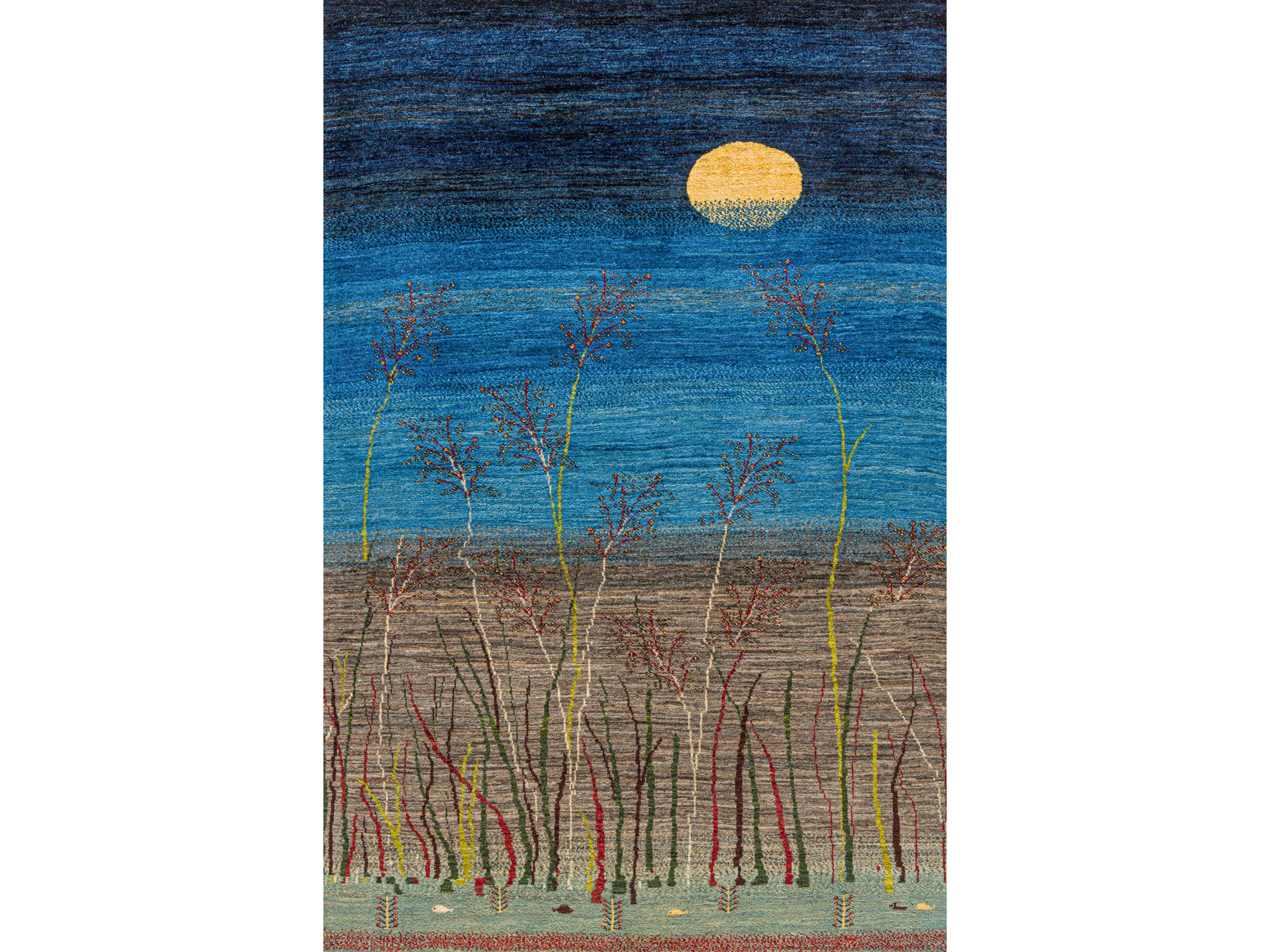 Прямоугольный шерстяной ковер Zollanvari Shorelines-Gabbehs Флора и фауна ARCH-00094892