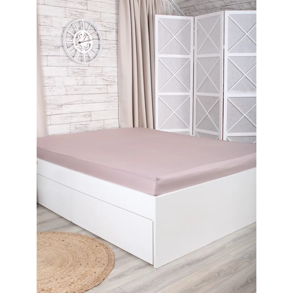Простыня полутороспальная Mona Liza Premium 200x160 см сатин на резинке капучино 82493887 STLM-2078659 Santreyd  - Вид №4