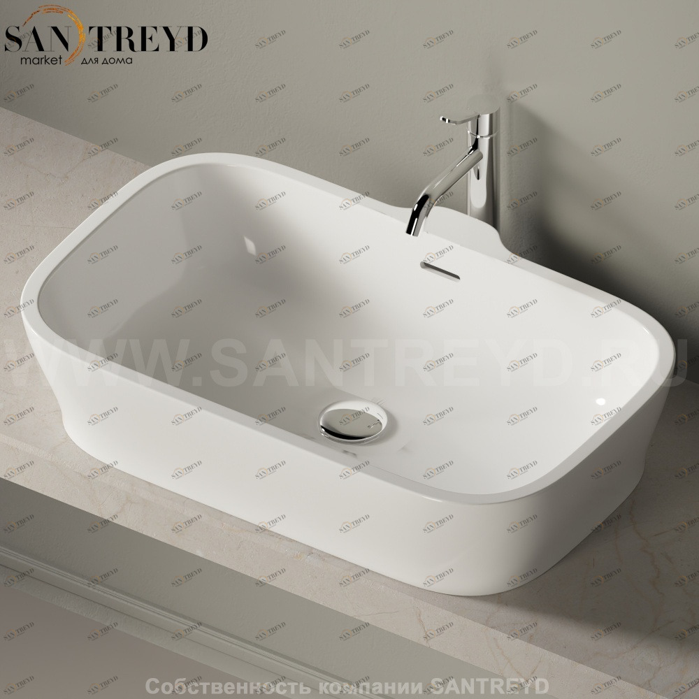 ACER797ZZZ Накладная раковина на столешницу  прямоугольная Agape 