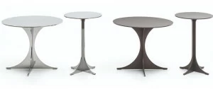 Minotti Круглый металлический журнальный столик в современном стиле