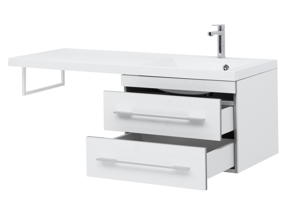 Тумба с раковиной Aquanet Верона 120 R белый (подвесная, 2 ящика) 0017666700239568 - Вид №5