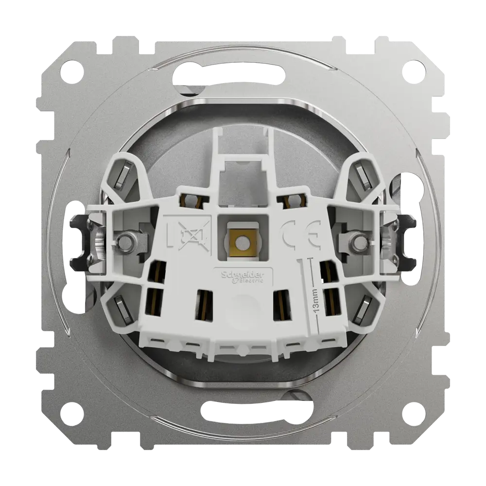 Розетка встраиваемая Systeme Electric Sedna Design без заземления, цвет алюминий 84794306 STLM-2023075 - Вид №2